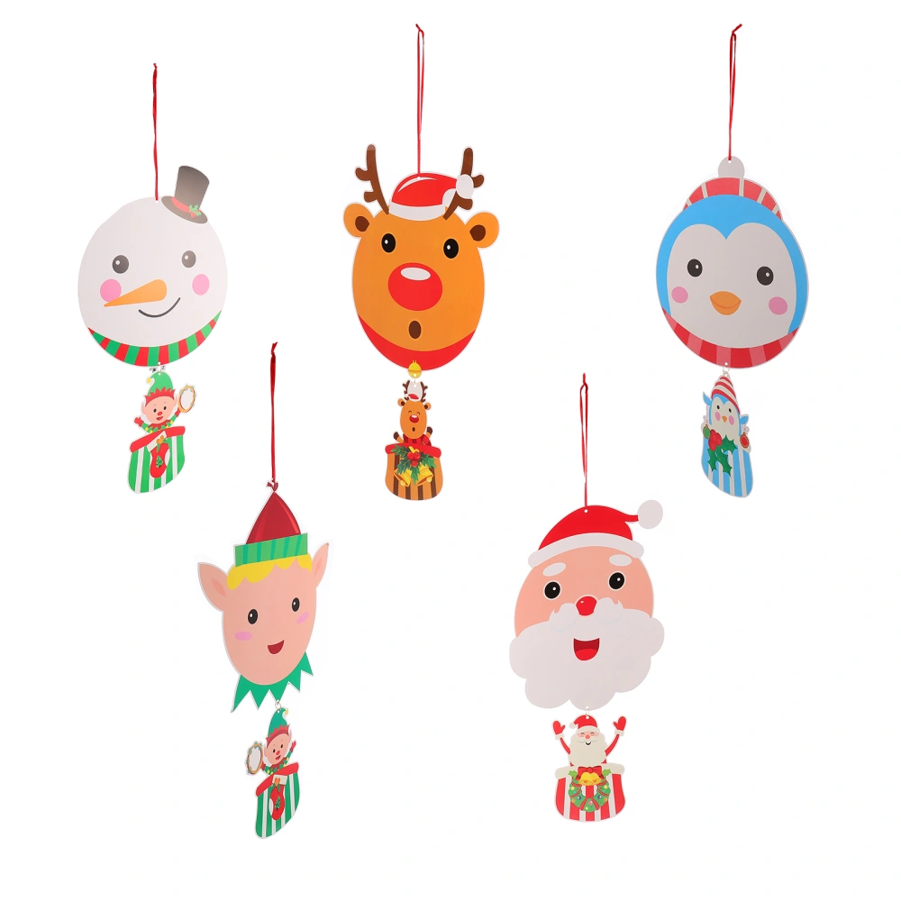 5Pcs Christmas Paper Pendants Ceiling Decoration Props Christmas Ornaments