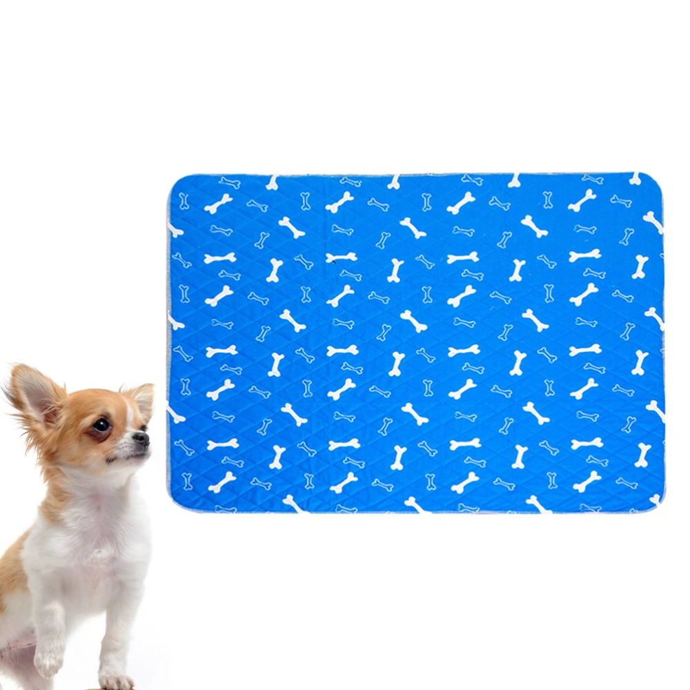 Bone Printed Pet Pee Pads Water Absorbent Pet Training Pad Anti-slip Pet Toilet Mat (Blue, Size L)