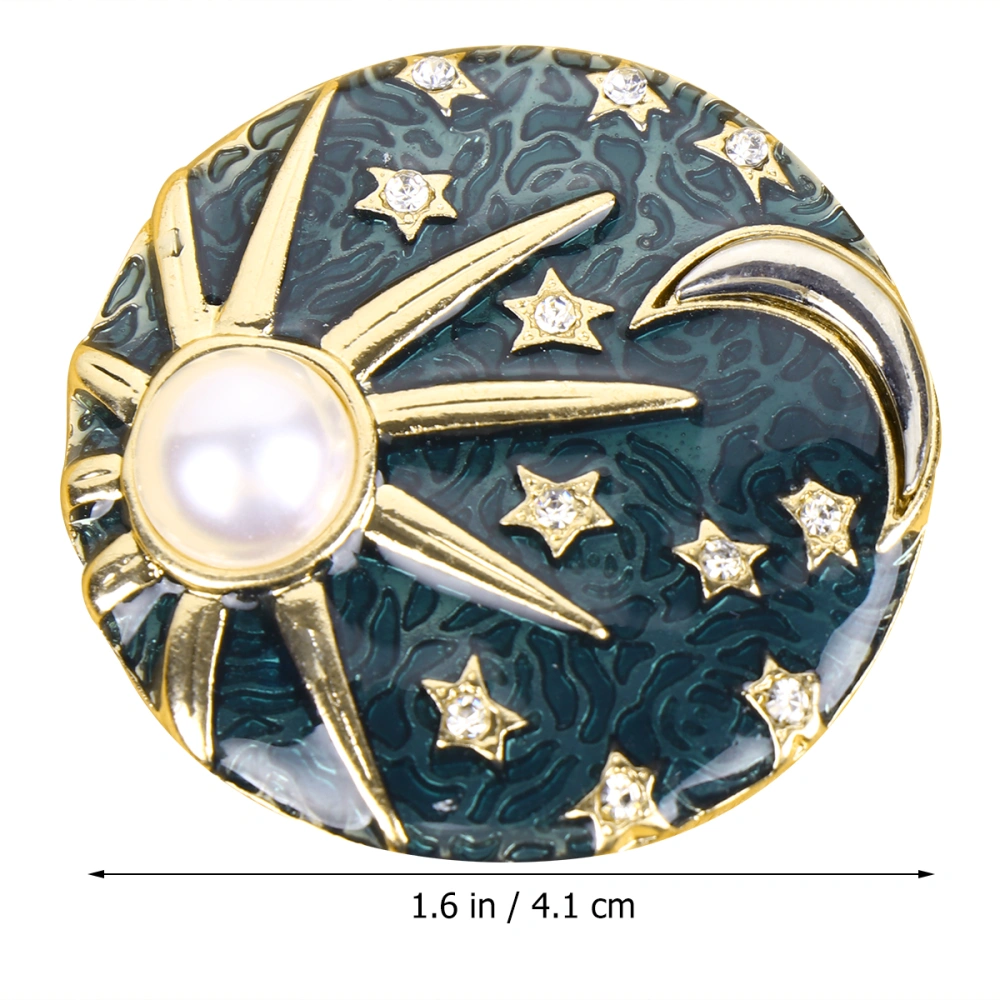 Milky Way Sun Moon Brooch Fashion Alloy Brooch Pearl Brooch Jewelry Clothes Accessory