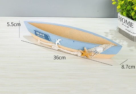 Boat Model Mediterranean Style Sailboat Statue Nautical Ornament Tabletop Bookshelf Decor