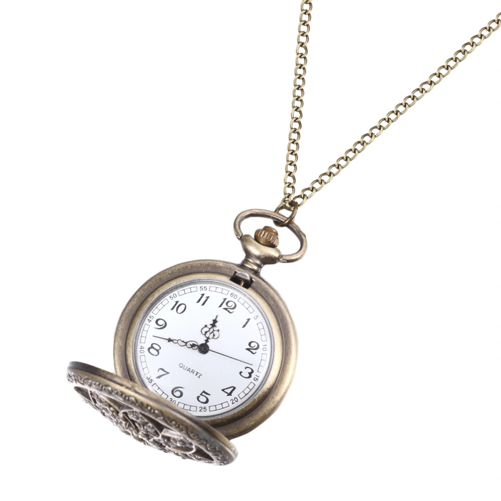 1PC Retro Hollowed-out Pocket Watch Zinc Alloy Classic Delicate Quartz Pocket Watch (Style 3)