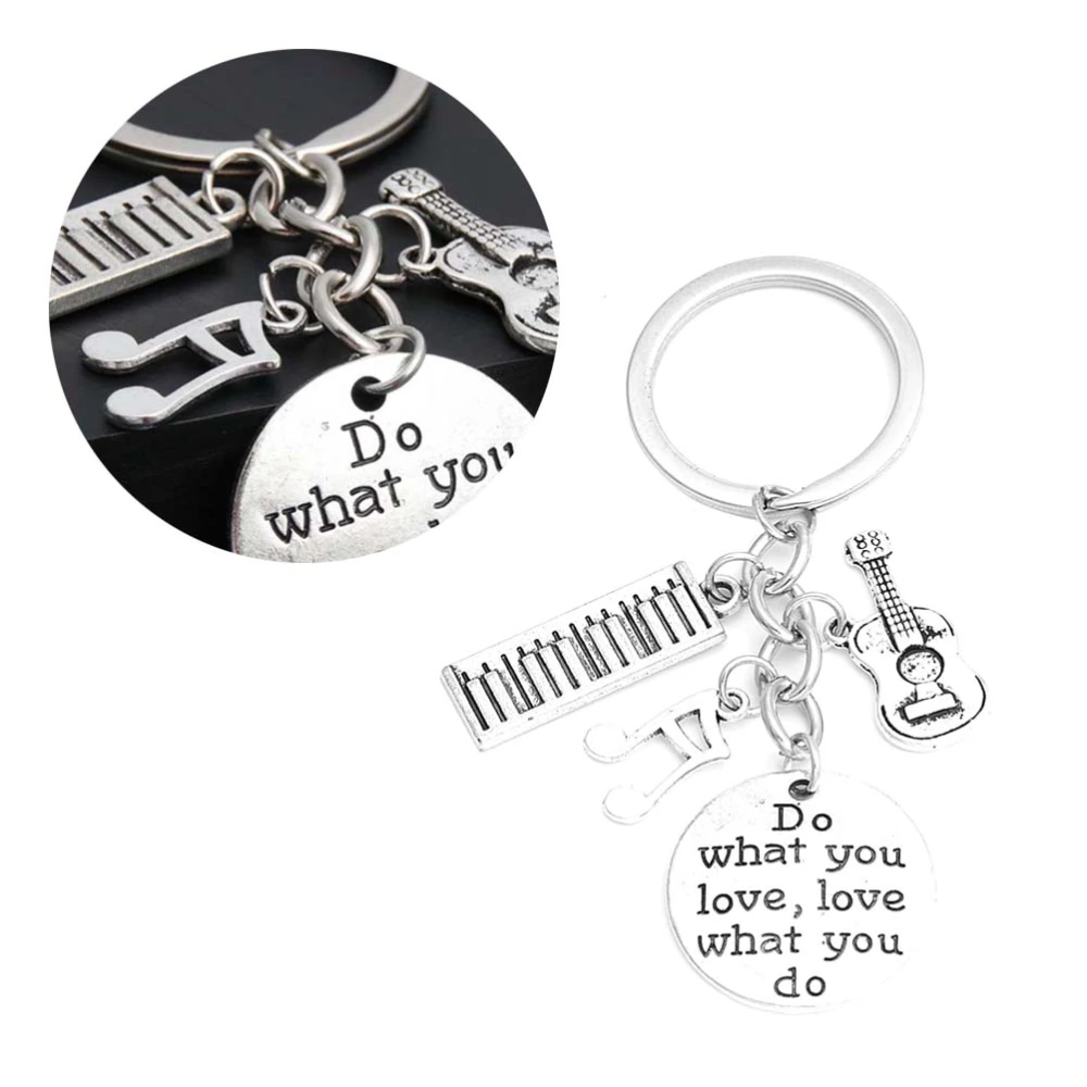 1PC Music Key Ring Decor Electronic Organ Guitar Note Pendants Keychain Creative Teachers Students Souvenir Gift Music School Keychain Pendants for Kids Teacher