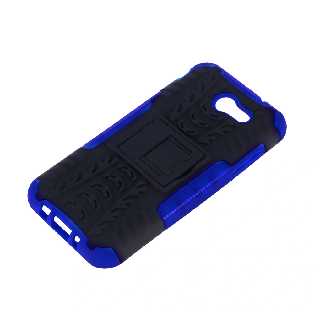 Phone Cover Slim Tires and Kickstand Protective Case Cover for Galaxy J3 (Blue)