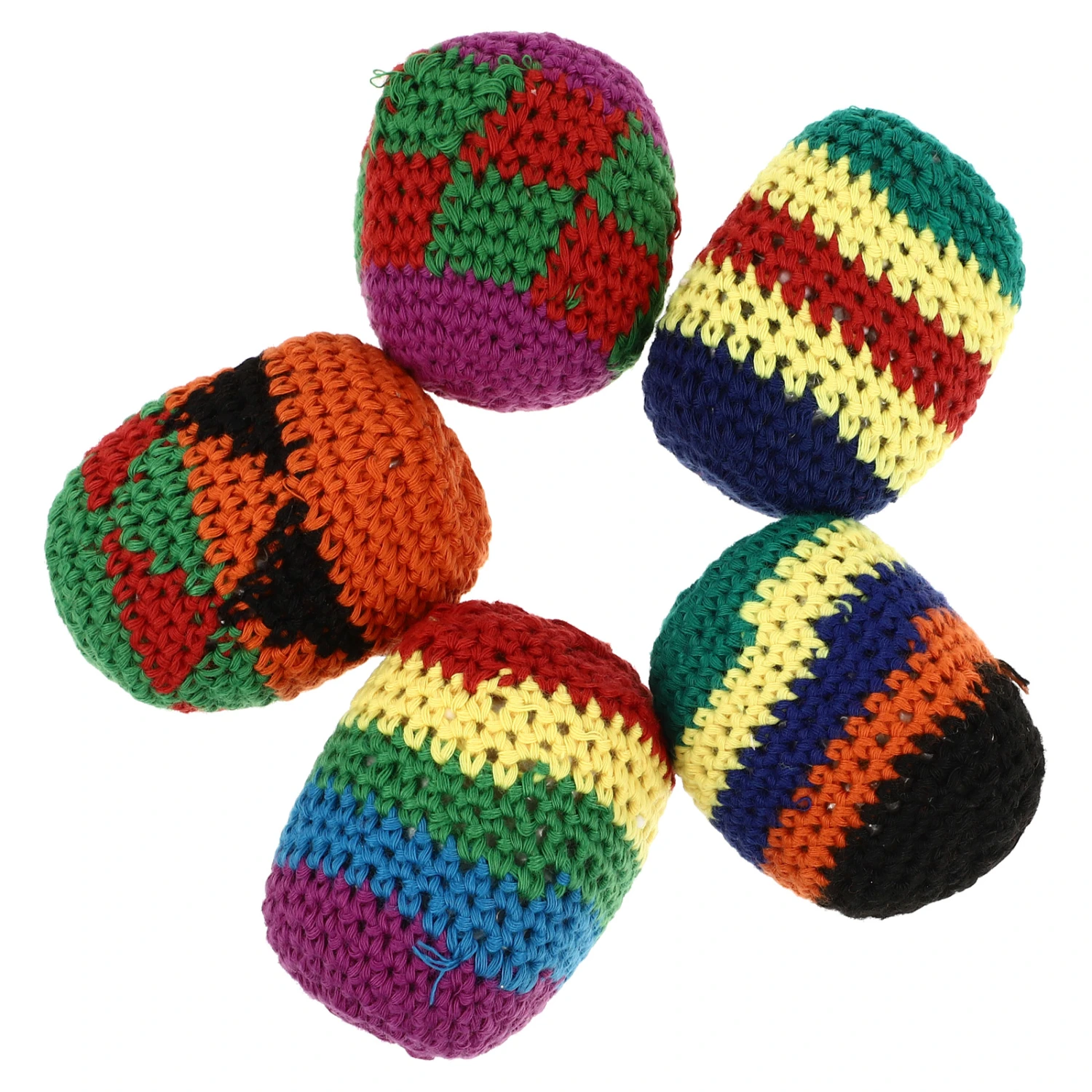 5Pcs Hacky Balls Foot Bags Woven Kick Balls Woven Yarn Footbags Kick Balls