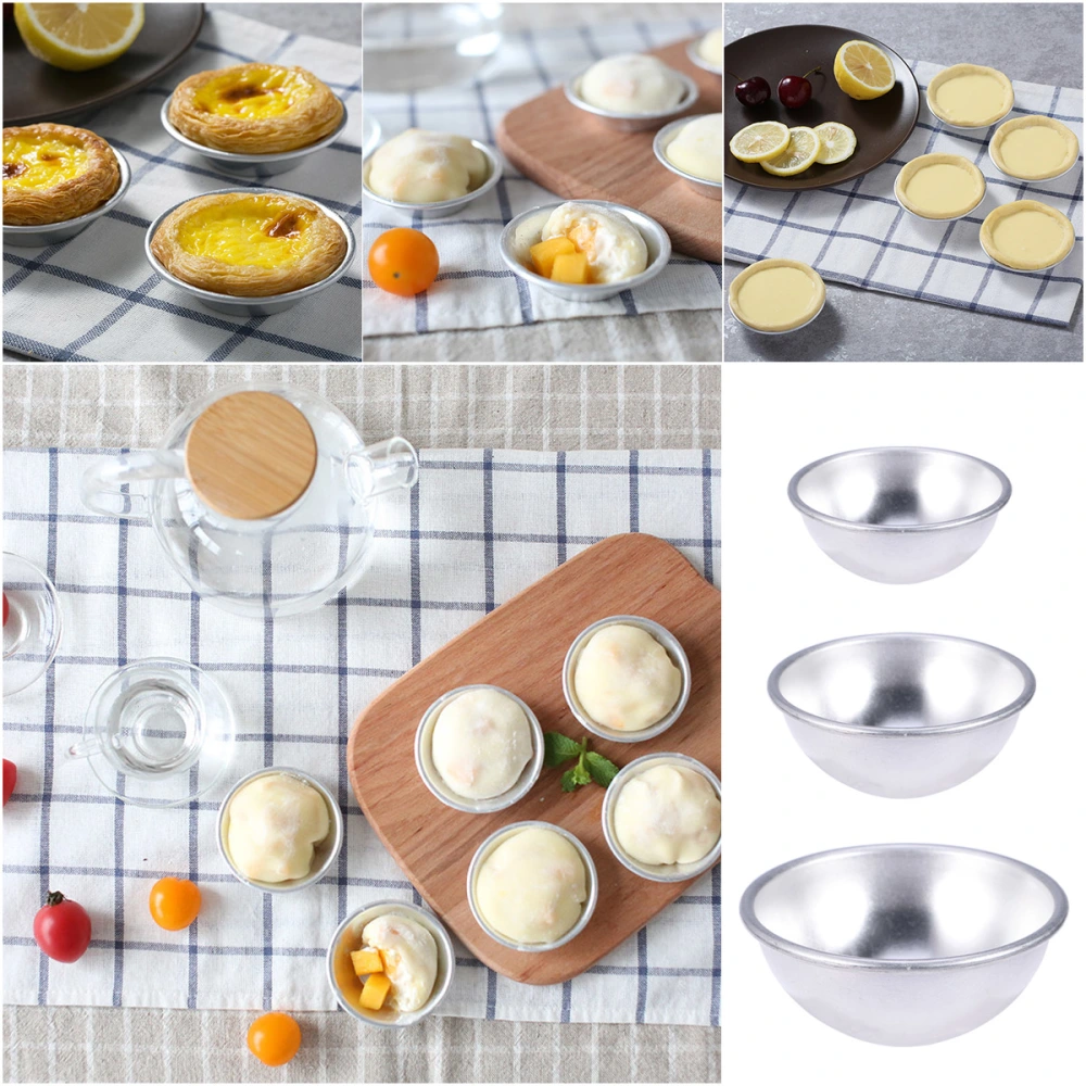 6pcs Pudding Mould Half Circle Baking Mold Diy Making for Chocolate Dessert Pudding (33046, 33047, 33048 Each Pattern Has 2pcs)