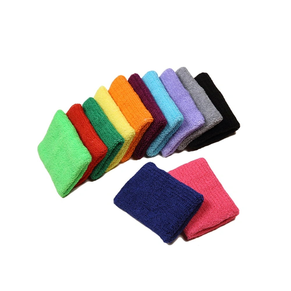 12pcs Colorful Wrist Sweatbands Athletic Cotton Terry Cloth Wristbands for Gym Sports (Random Color)