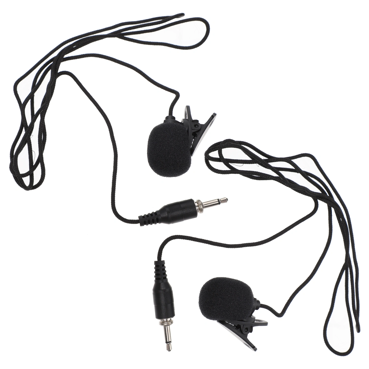 2Pcs 3.5mm Wired Lavalier Lapel Microphone Condenser Microphone Recording Mic
