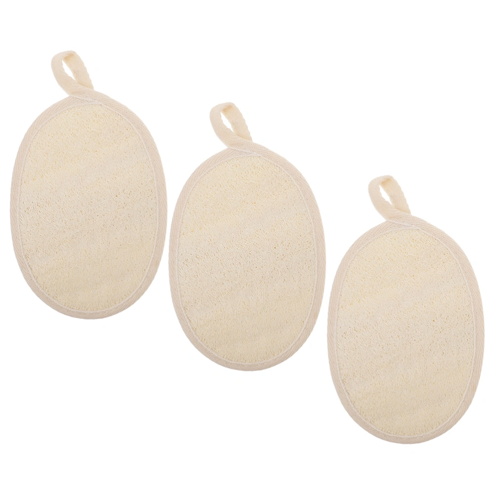 3 Pcs Shower Rubbing Towels Sturdy Shower Rubbing Towels Loofah Towels (Beige)