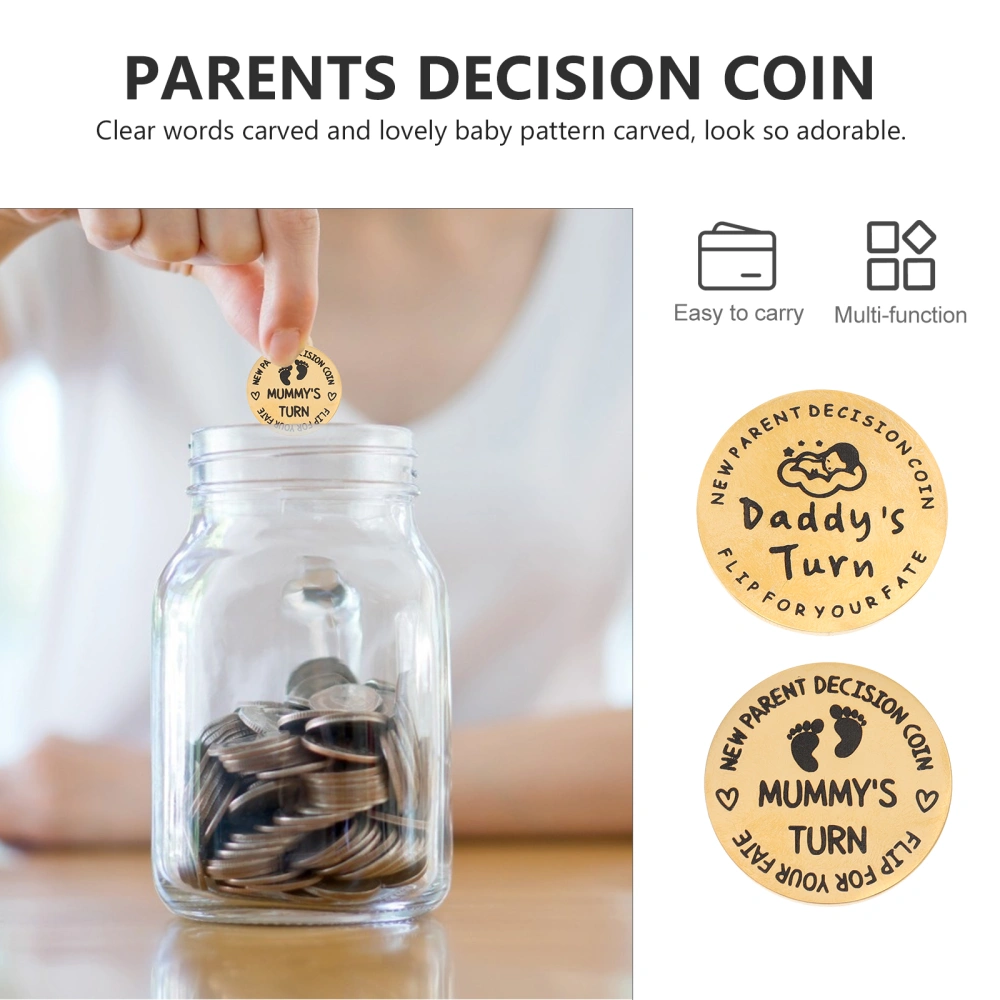 2pcs New Parents Funny Decision Coin Commemorative Decision Coin Pregnancy Gift