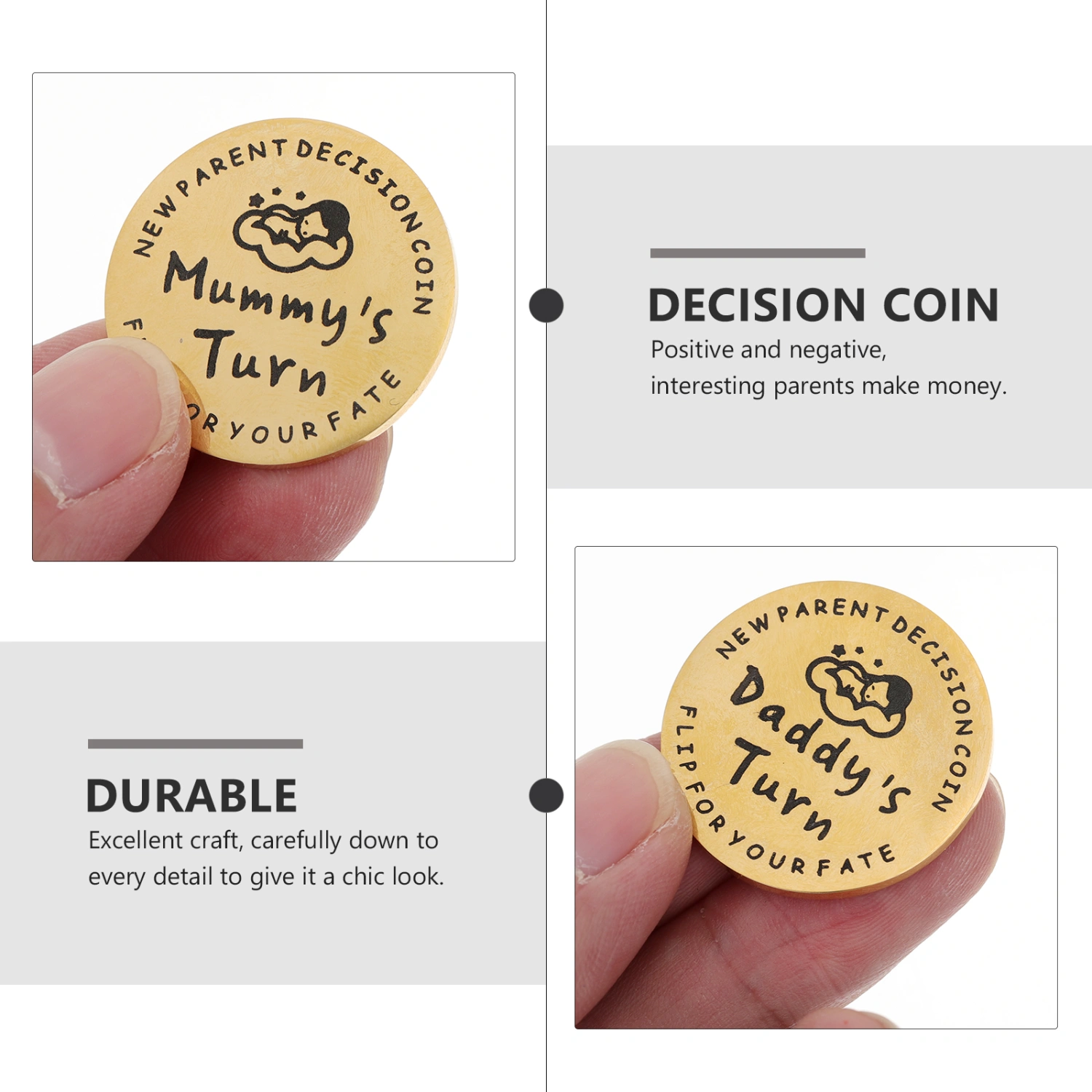 2pcs New Parents Funny Decision Coin Commemorative Decision Coin Pregnancy Gift