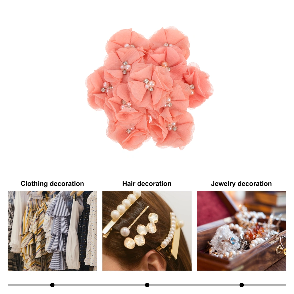 30Pcs Decorative Flower Fabrics Multi-function Sewing Flowers DIY Chiffon Flowers