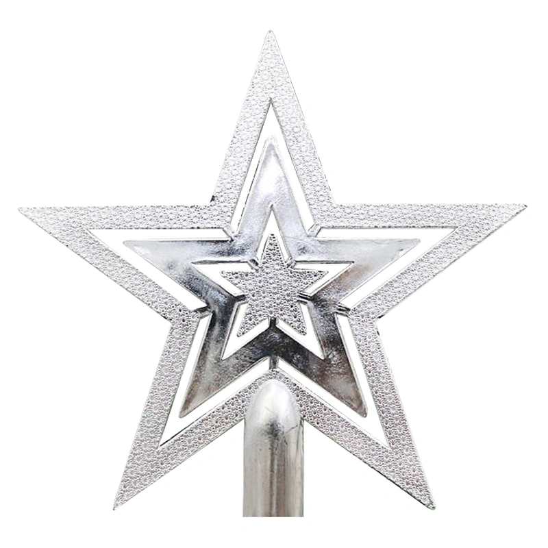 10cm Christmas Tree Topper Star Happy Christmas Treetop Star Festival Decoration (Silver)