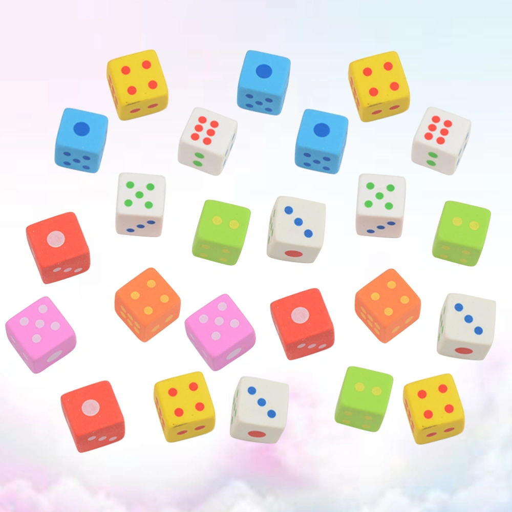 24pcs Creative Dice Shape Eraser Cartoon Kids Eraser Easy to Remove Eraser School Stationery for Students (Random Color)