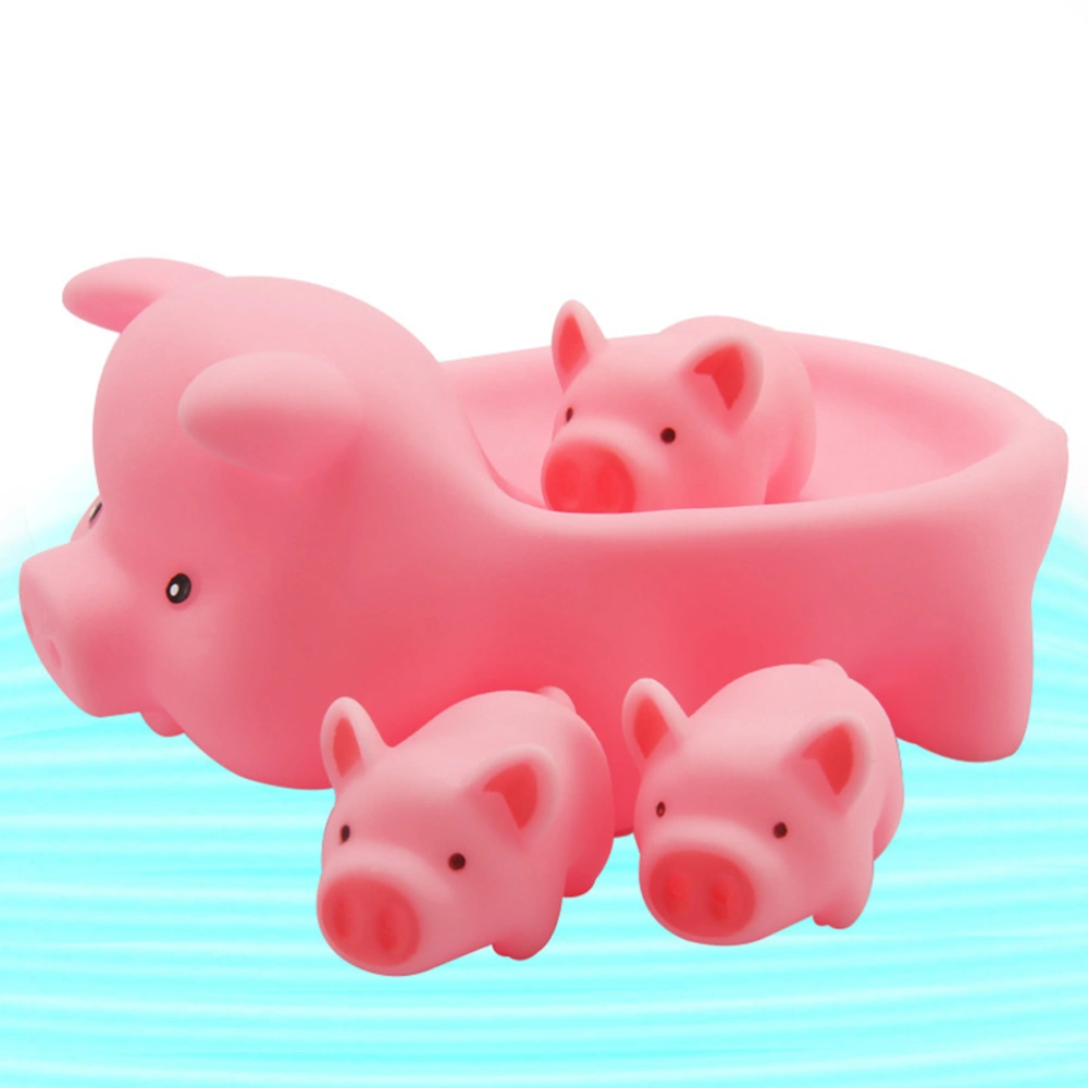 4pcs Kids Bathing Toys Children Bathing Toys Pig Doll Lovely Pink Water Cartoon Baby Bathing Toys