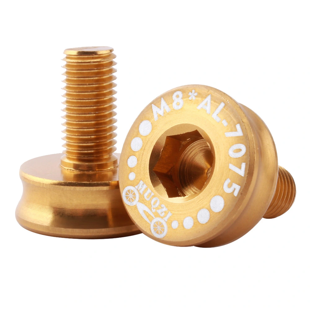 Square Hole Axis Crank Screw Fixed Gear Foldable 7075 Aluminum Alloy Seal Waterproof Parts (Gold)