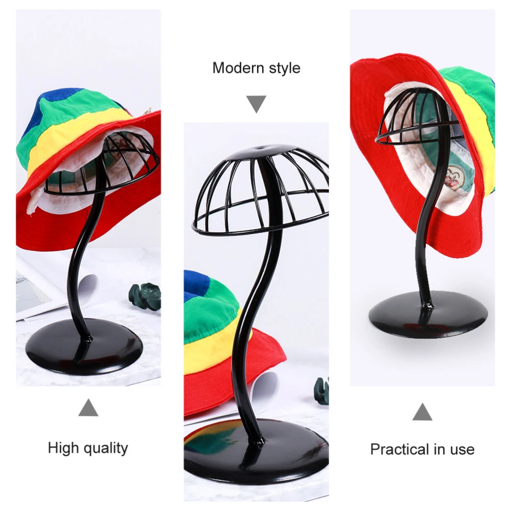 1pc Creative Hat Display Rack Showing Stand Hat Display Holder (Black)