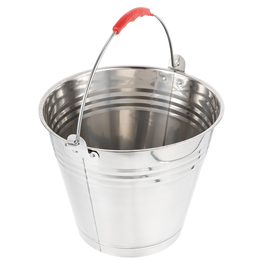 1Pc 6L Household Water Holder Multifunctional Bucket for Home (Silver)