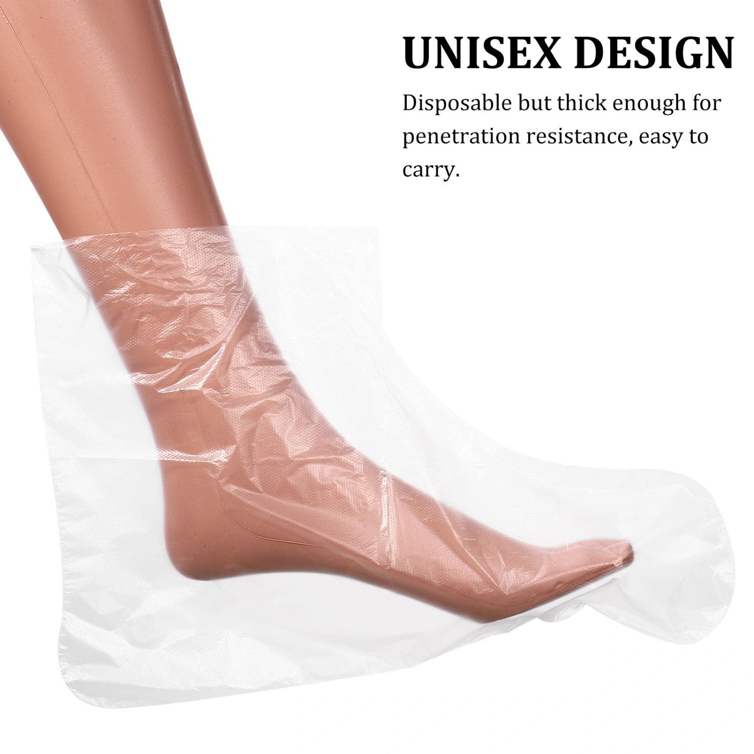 EXCEART 200pcs Disposable Foot Covers Transparent Plastic Booties Foot Therapy Bags for Women Men