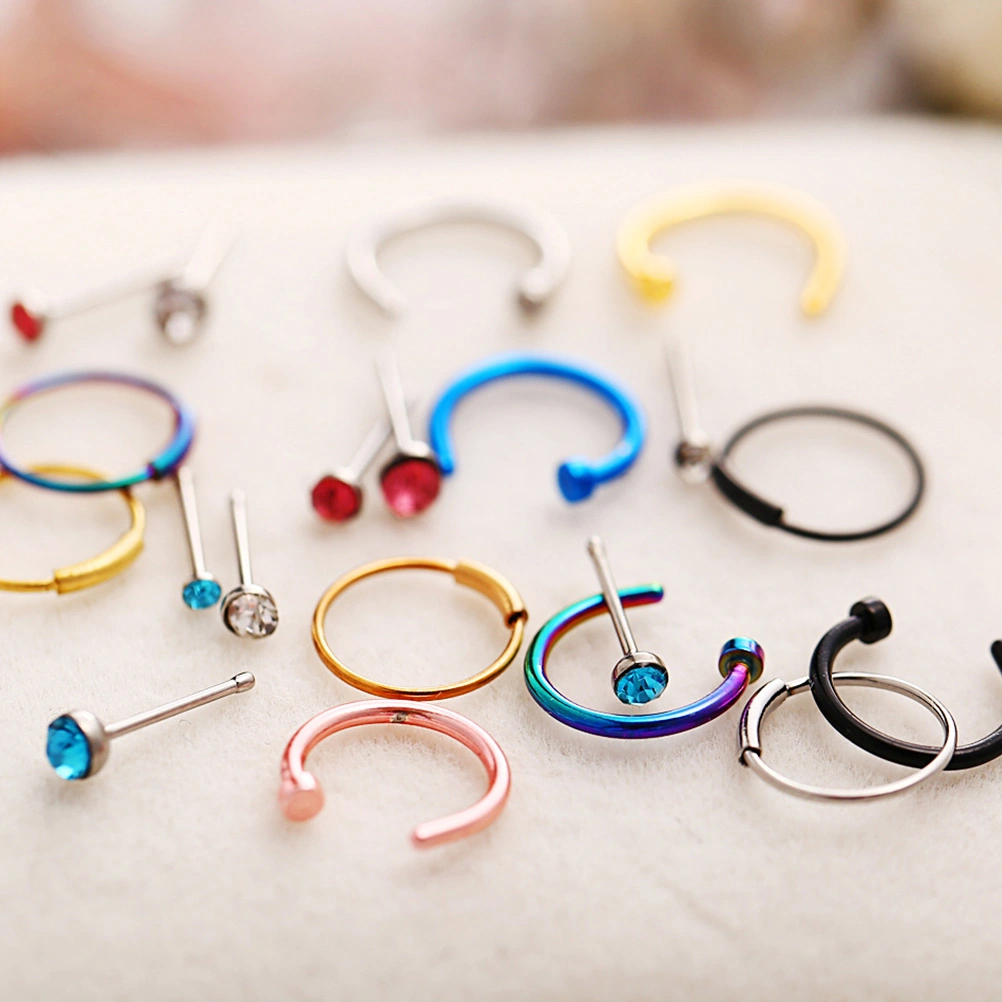 22pcs Stainless Steel Piercing Jewelries Women Nose Rings Jewelry Accessory