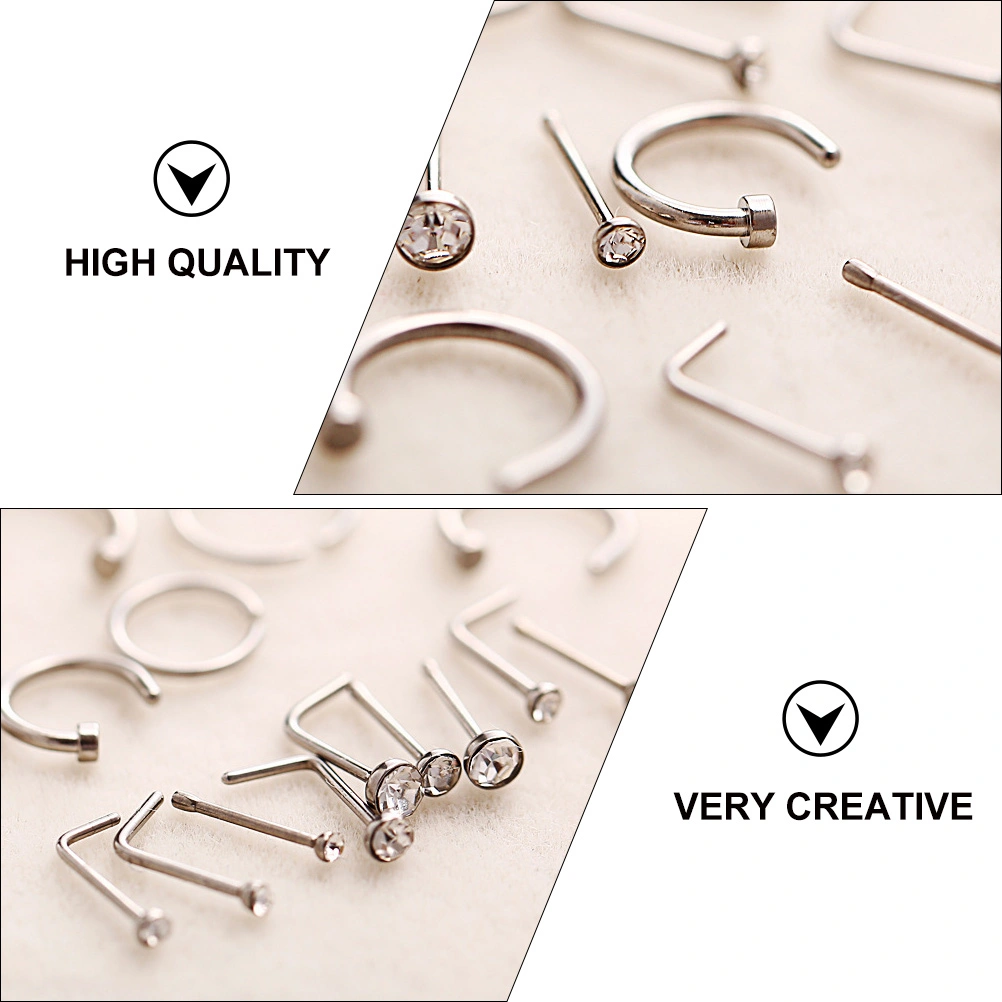 22pcs Stainless Steel Piercing Jewelries Women Nose Rings Jewelry Accessory