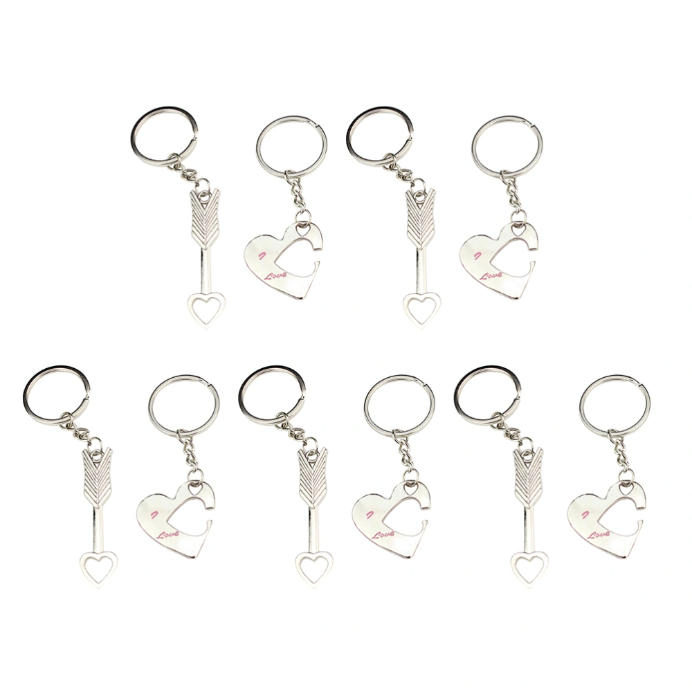 5 Pairs Cupid Couples Keychains Unique Key Holder Simple Key Ring Key Decoration Small Gift for Men Women