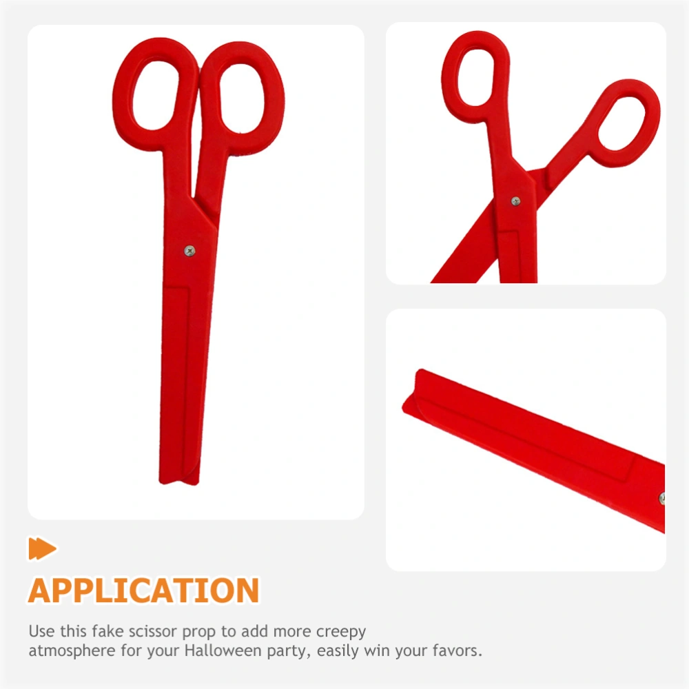 2Pcs Giant Scissors Prop Fake Scissors Props Halloween Plastic Big Scissors Prop