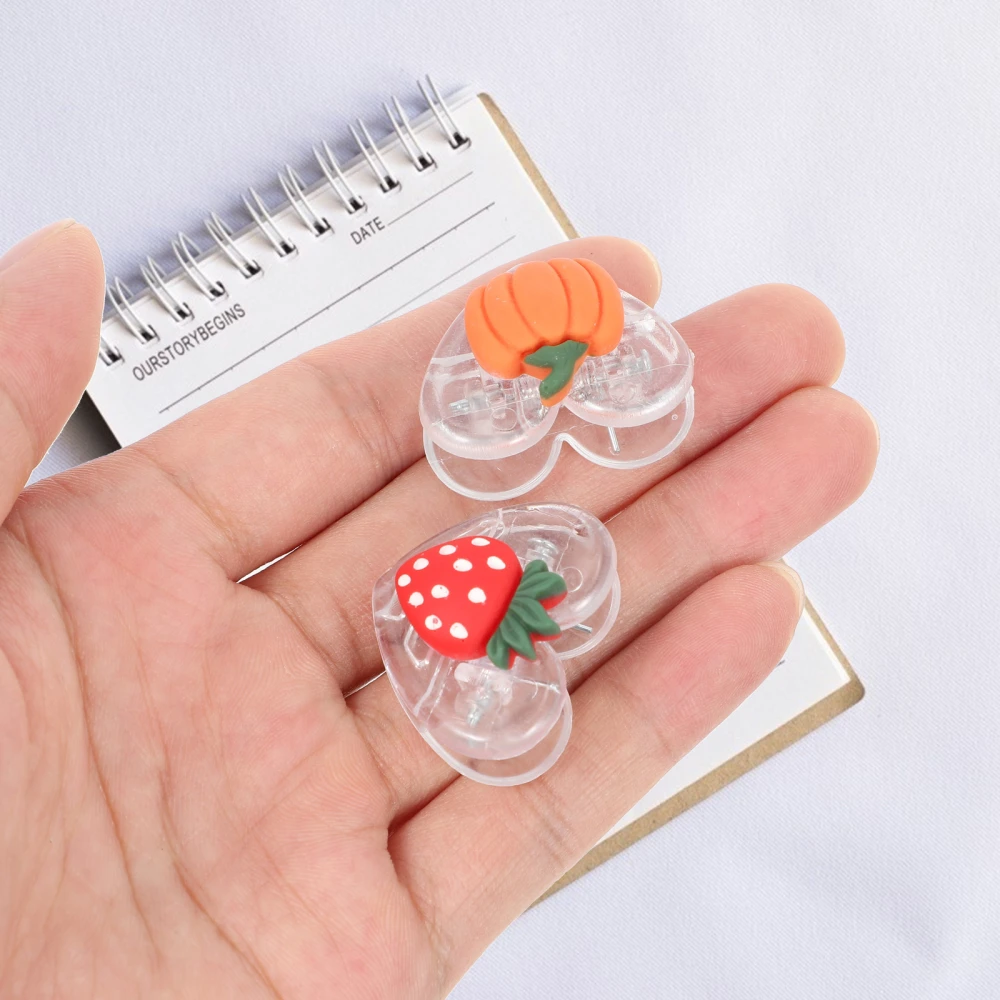 10 Pcs Lovely Transparent Heart -shaped Little Clips for Files for Items Collecting (Assorted Color)