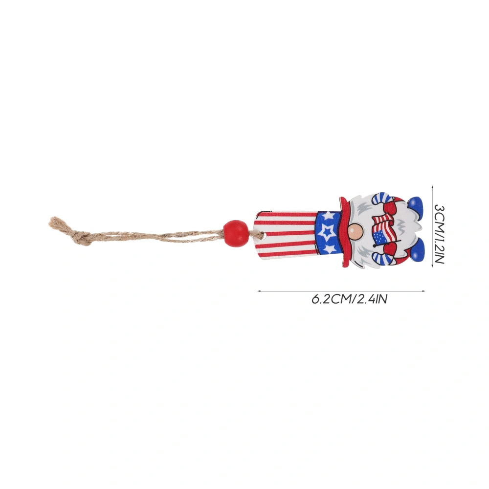 1 Set Patriotic Wooden Gnome Ornaments 4th of July Hanging Gnome Adorns