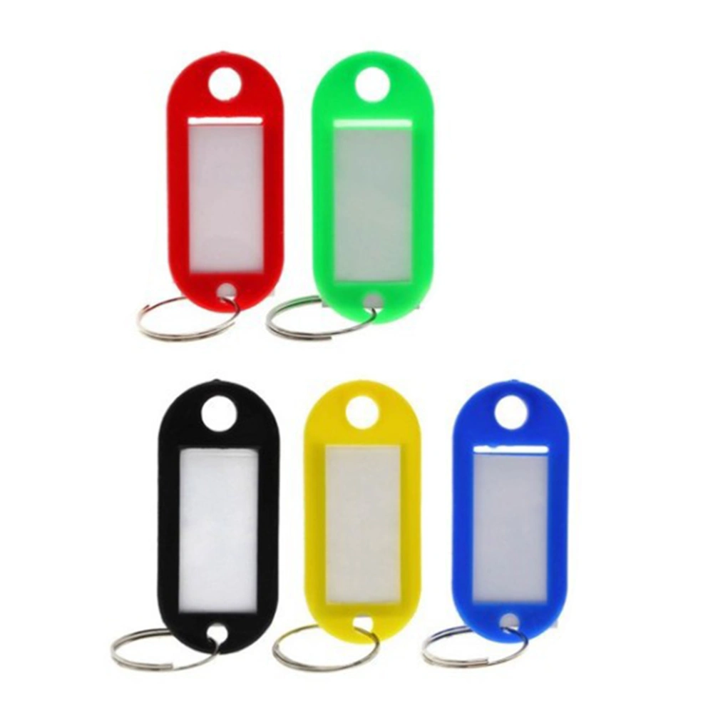 50pcs Metal Ring Colorful Plastic Key Fobs Luggage ID Name Label Tag Keyring Keychain Classification