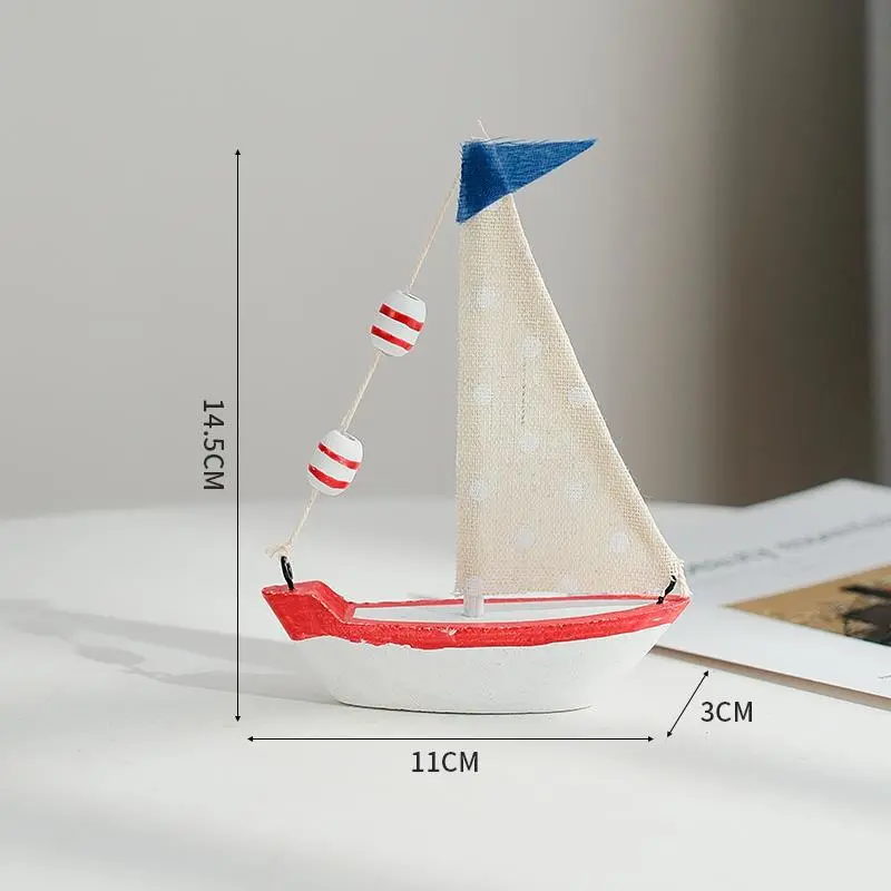 Sailboat Ornament Mediterranean Style Sailboat figurine Desktop Sailing Ship Statue