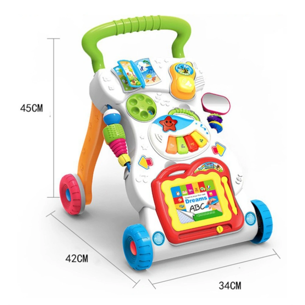 Baby Kids Walkers Toy Cartoon Walker Stroller Multifunctional Baby Toddler Musical Toy (Accessories with Random Color)