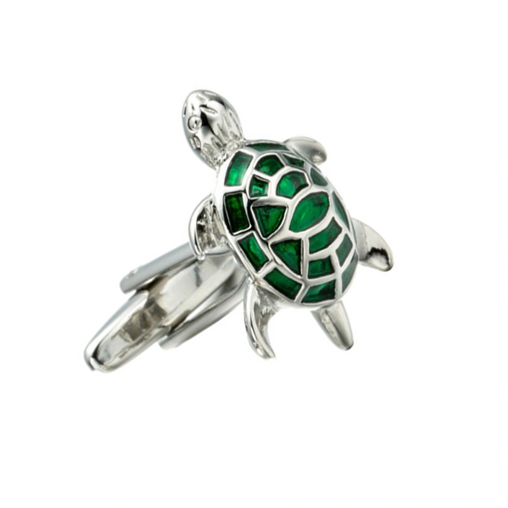 Creative Turtle Shaped Sleeve Nail Universal Cufflink Fashion Cuff Stud for Woman Girl (Green)