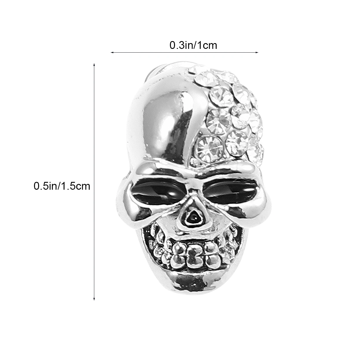 1 Pair Vintage Skull Dangler Rhinestone Earrings Halloween Alloy Earrings Halloween Skeleton Head Jewelry Decor for Women Lady(Silver)