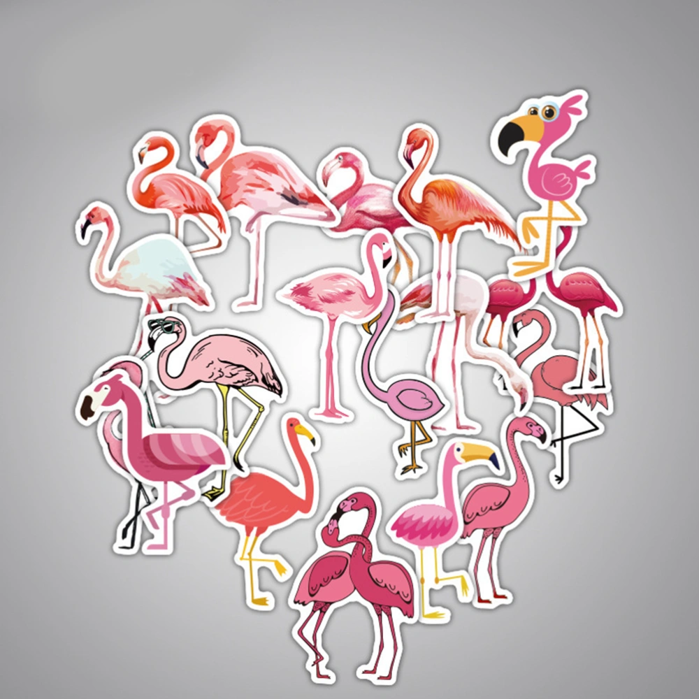 36PCS Creative Flamingo Stickers Waterproof Removable Luggage Bag Stickers Car Stickers