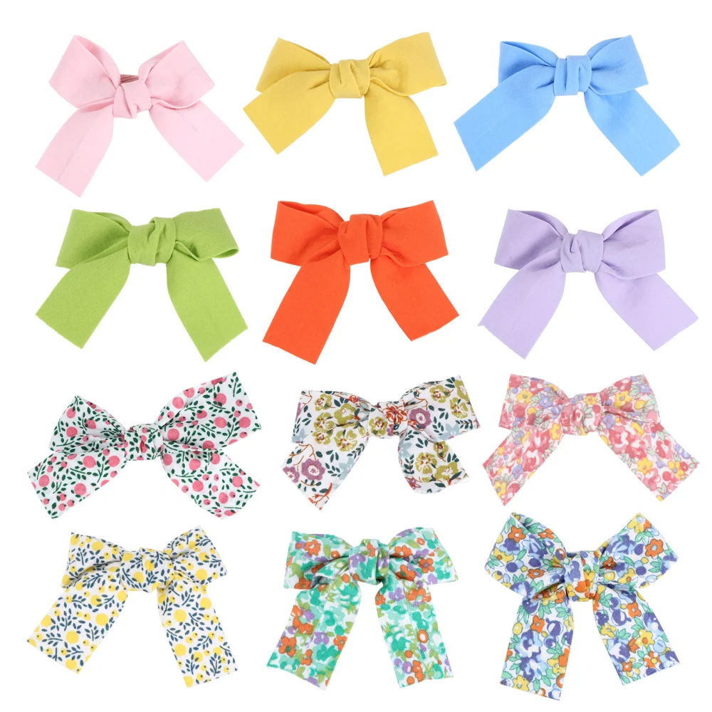 12Pcs Adorable Bowknot Hair Clips Bow Hairpins Hair Accessory for Children Girl