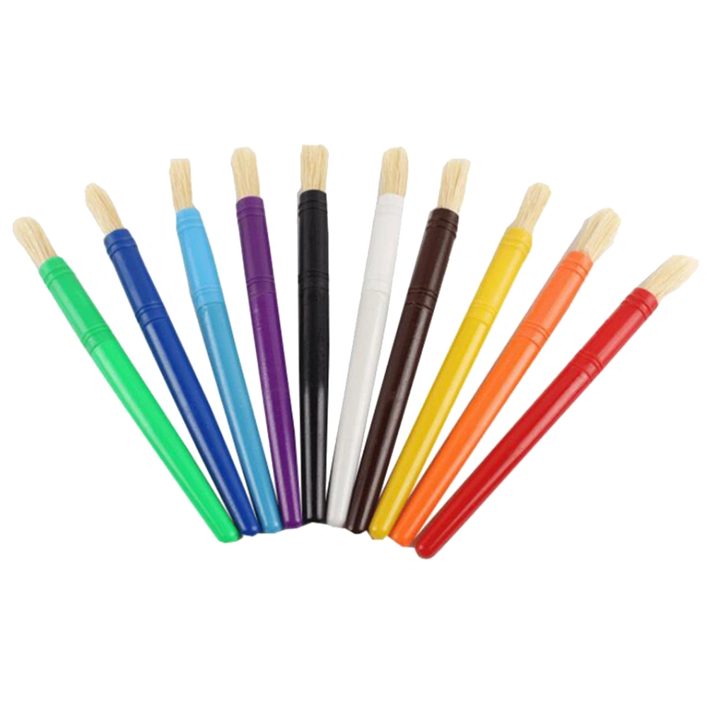 10Pcs Kids Painting Brushes Set DIY Doodle Pen Plastic Water Color Brushes Candy Color Brushes