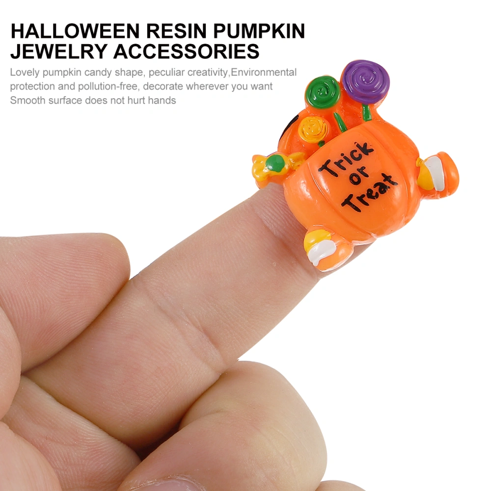 20pcs Halloween DIY Resin Pumpkin Candy Jewelry Accessories Handmade Materials