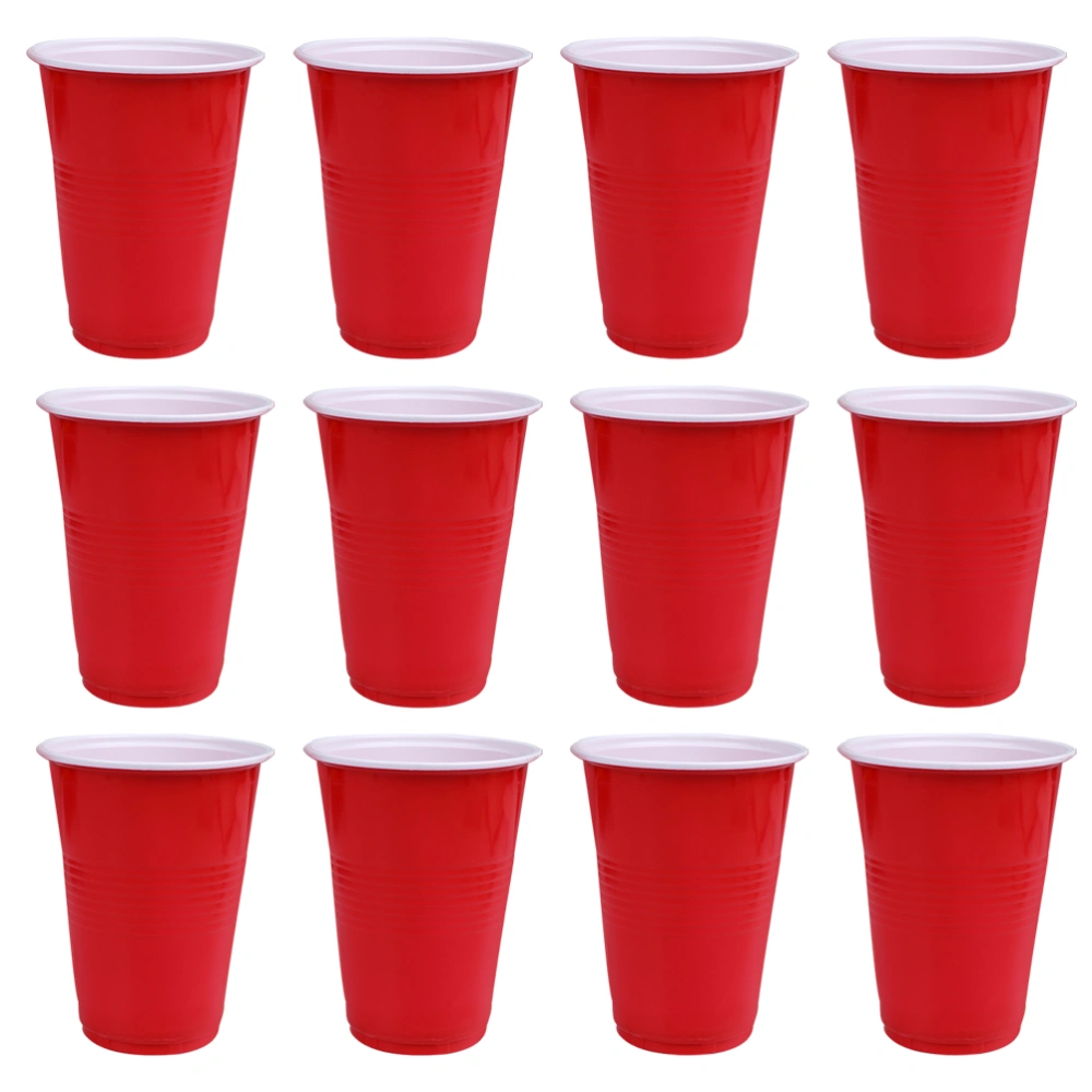 48pcs Disposable Cup Pp Plastic Cups Beer Mugs Party Cups Beer Cups Double Color Cups