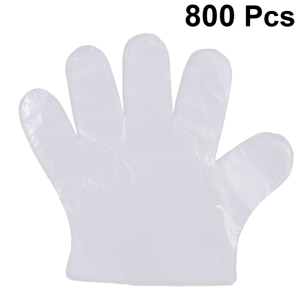 8 Sets of Disposable PE Gloves Plastic Film Gloves Practical Hand Protective Cover Transparent