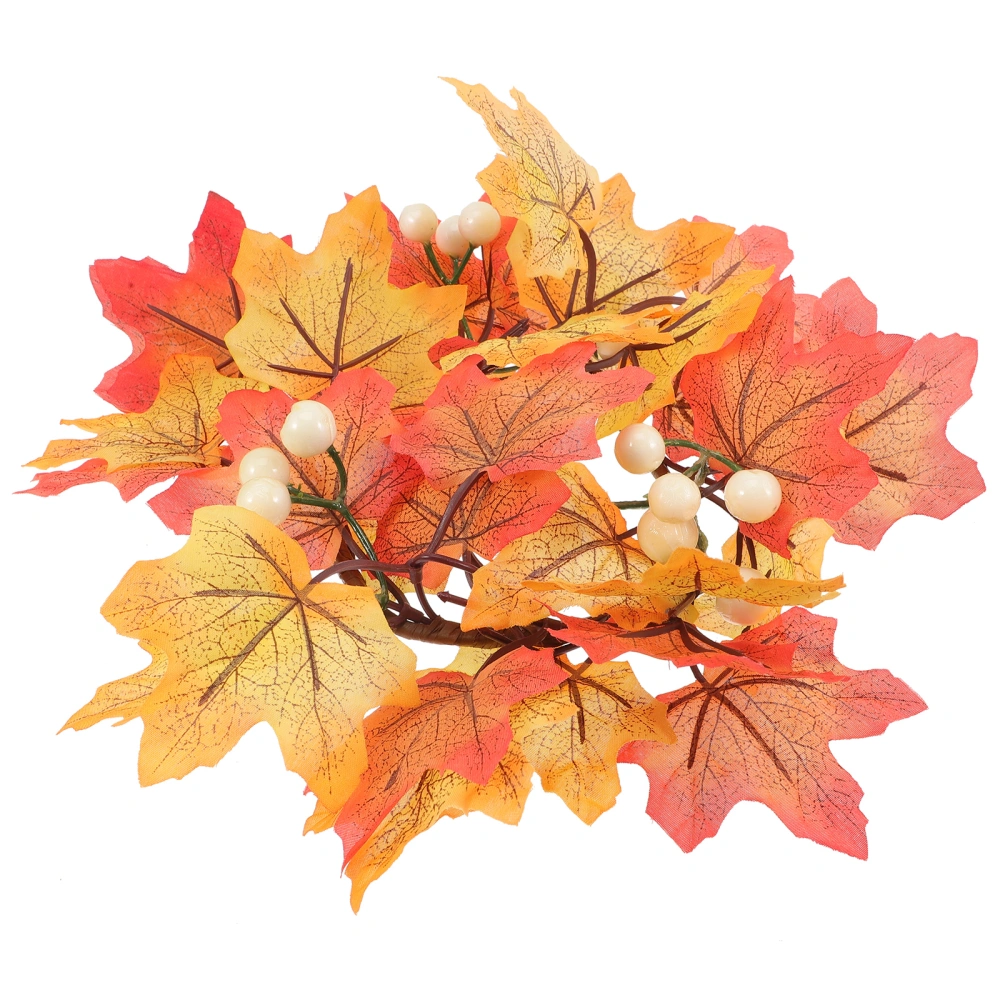 Harvest Festival Maple Leaf Candle Wreath Candle Ring Table Centerpiece Ornament