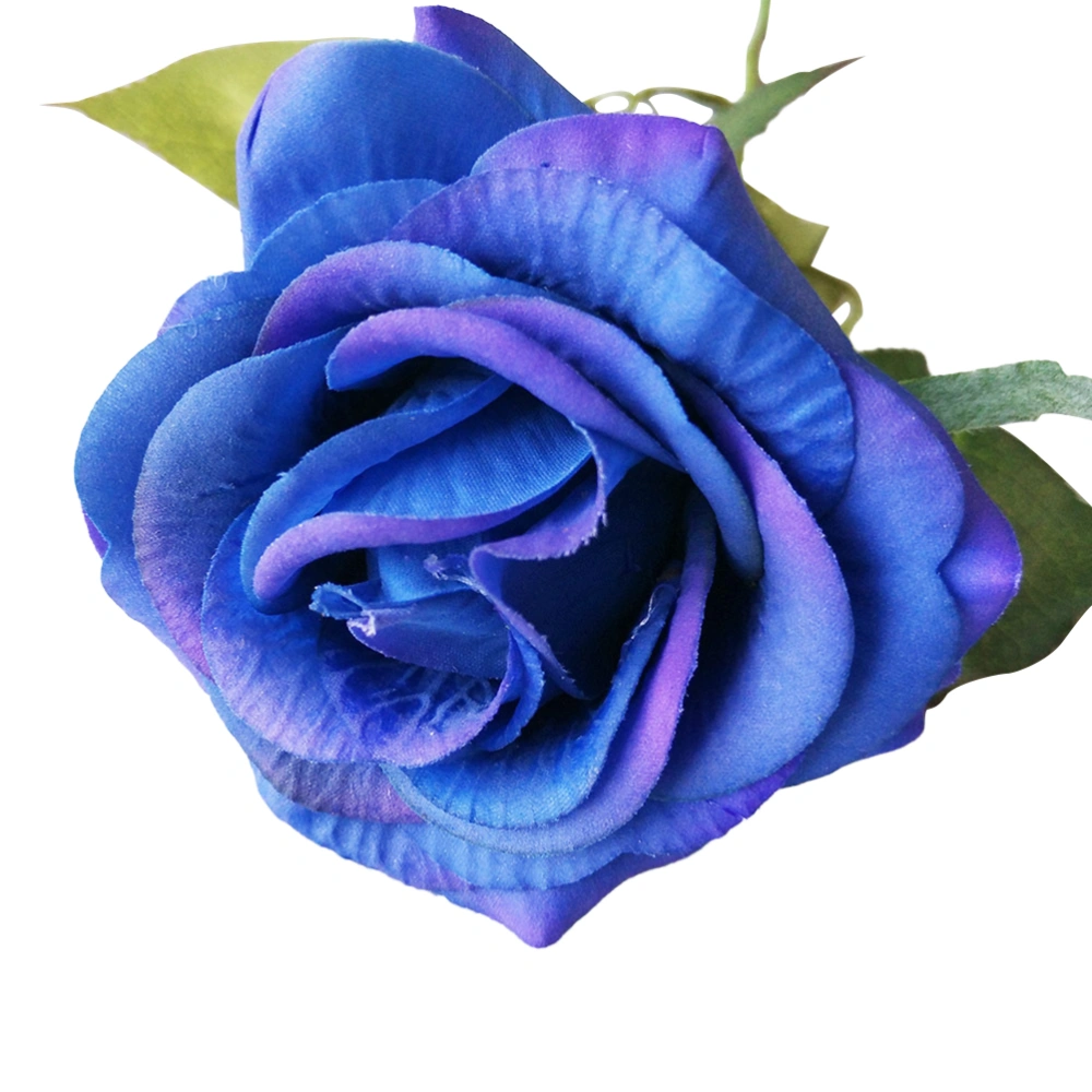 Artificial Rose Flowers Cloth Fake Rose Simulation Props for Party Wedding Home Decoration (Blue)