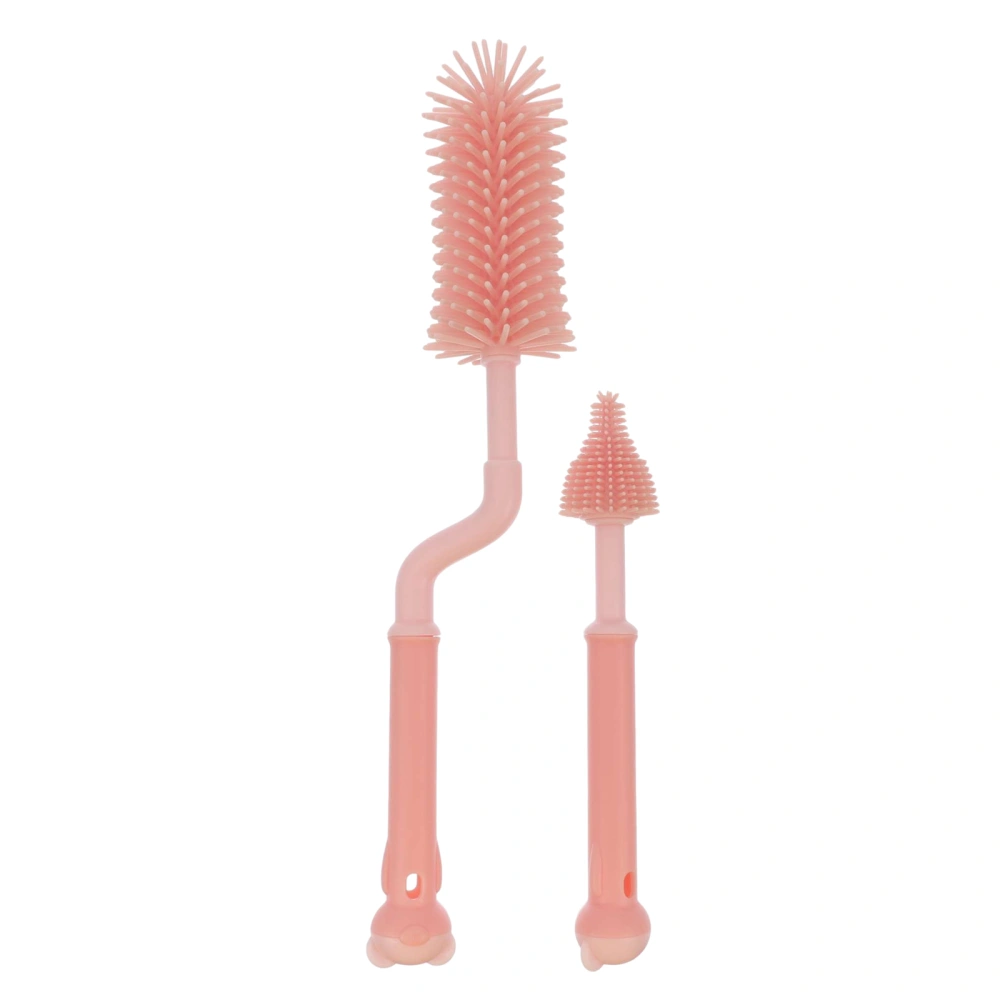 2Pcs Baby Bottle Brush Feeding Bottle Cleaning Brush Plastic Handle Brush