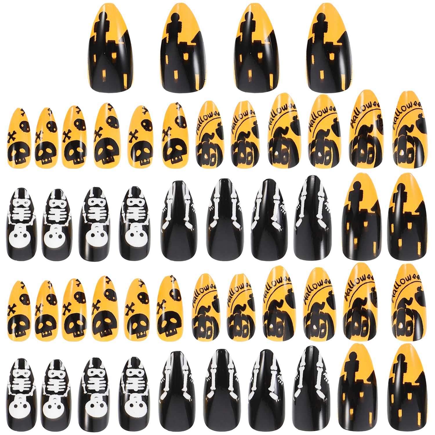 48Pcs Halloween Fake Nails False Nails Artificial Nails for Women and Girls