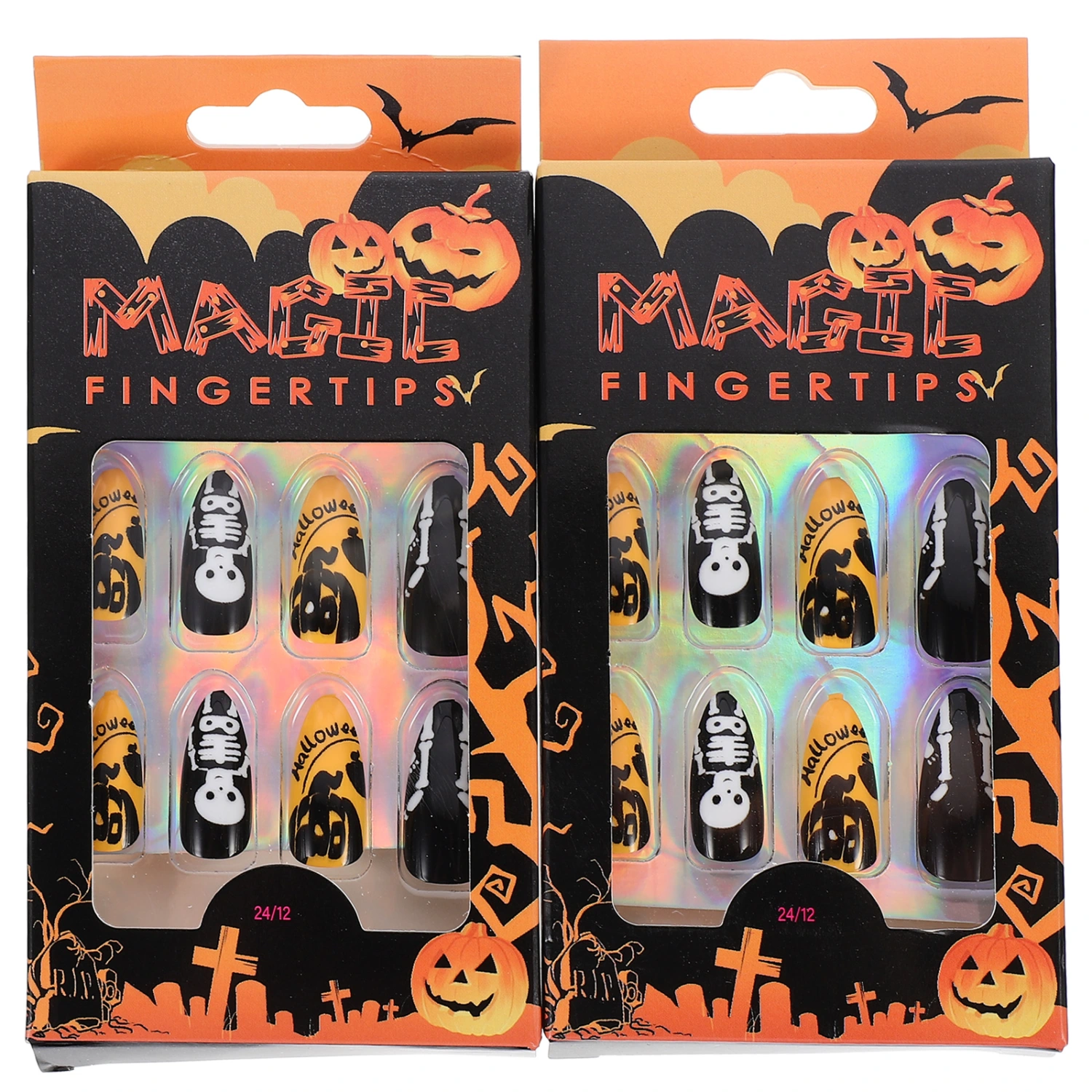 48Pcs Halloween Fake Nails False Nails Artificial Nails for Women and Girls