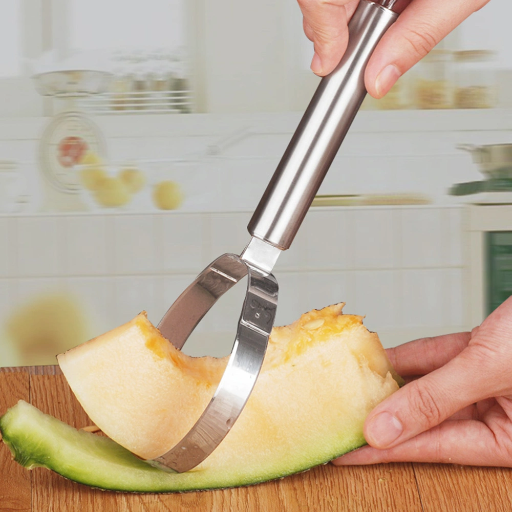 1pc Stainless Steel Fruit Seeder Watermelon Digging Fruit Scoop Kitchen Gadgets for Home (Silver)