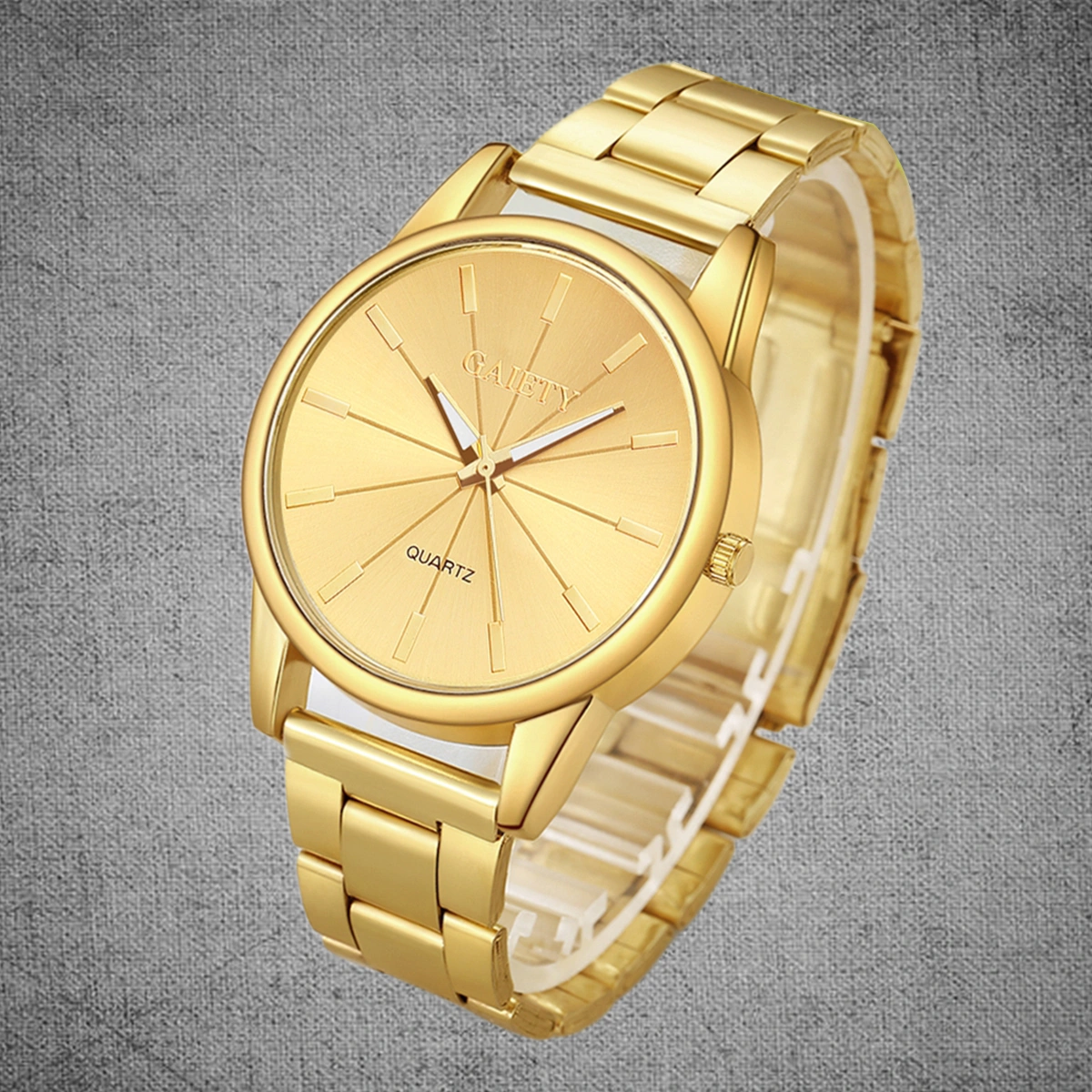 Fashion Quartz Watch Women Famous Wrist Watch Ladies Dress Quartz Watches (Gold)