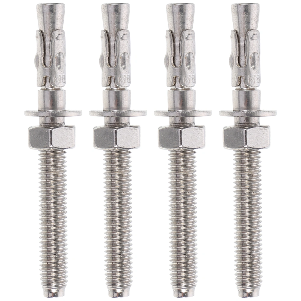 4pcs Sturdy Stainless Steel Bolts Practical Fixing Bolts Fixing Expansion Bolts