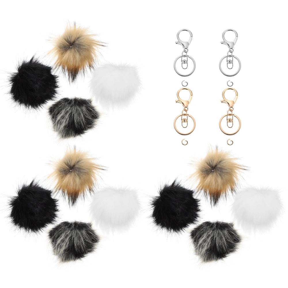 1 Set of Simulation Fluffy Balls Clothing Hats Fuzzy Ball Ornaments Key Chain Accessories