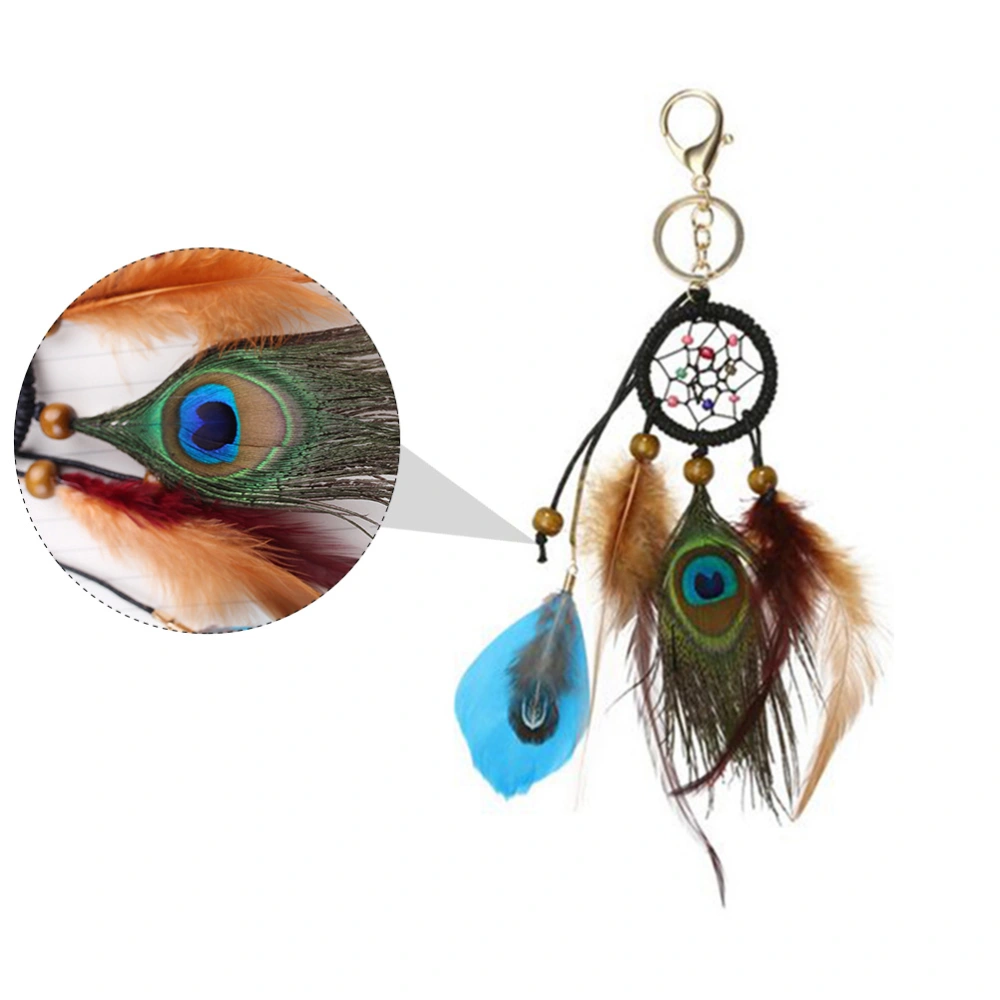 1pc Creative Key Ornament Key Hanging Decor Dreamcatcher Keychain Keychain Decor