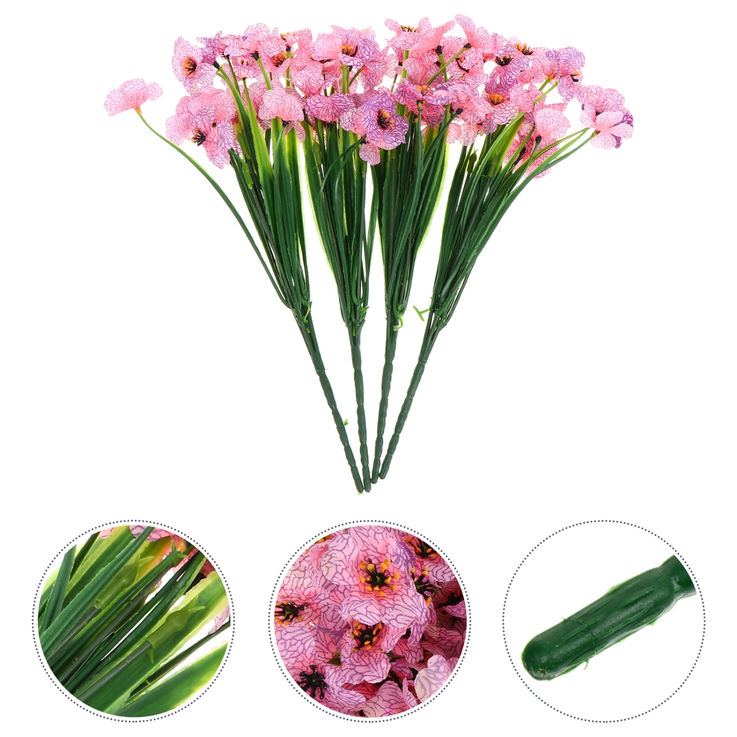 1 Set 4Pcs Simulated Violet Flowers Flower Arrangement Decors Fake Flowers